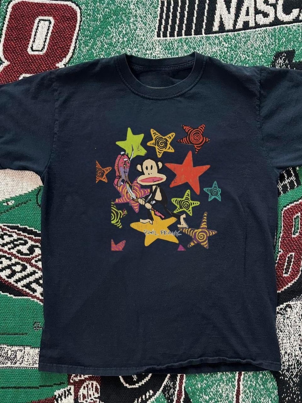 Paul Frank Black Kids Graphic T‑Shirt with Colorful Stars
